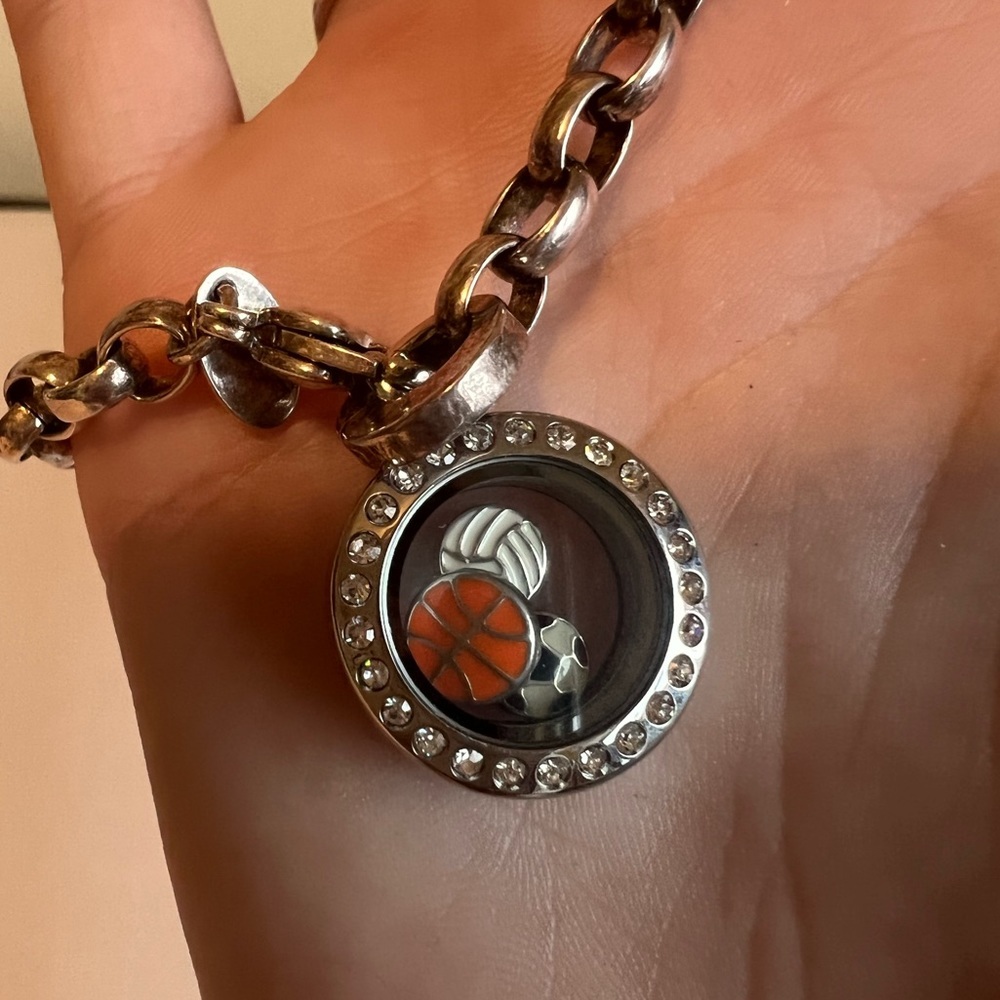 Origami Owl Silver Charm Bracelet - Picture 1 of 6